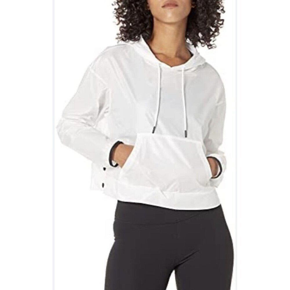 Core 10 Women's Standard Water-Resistant Front Pocket Anorak Jacket White Large